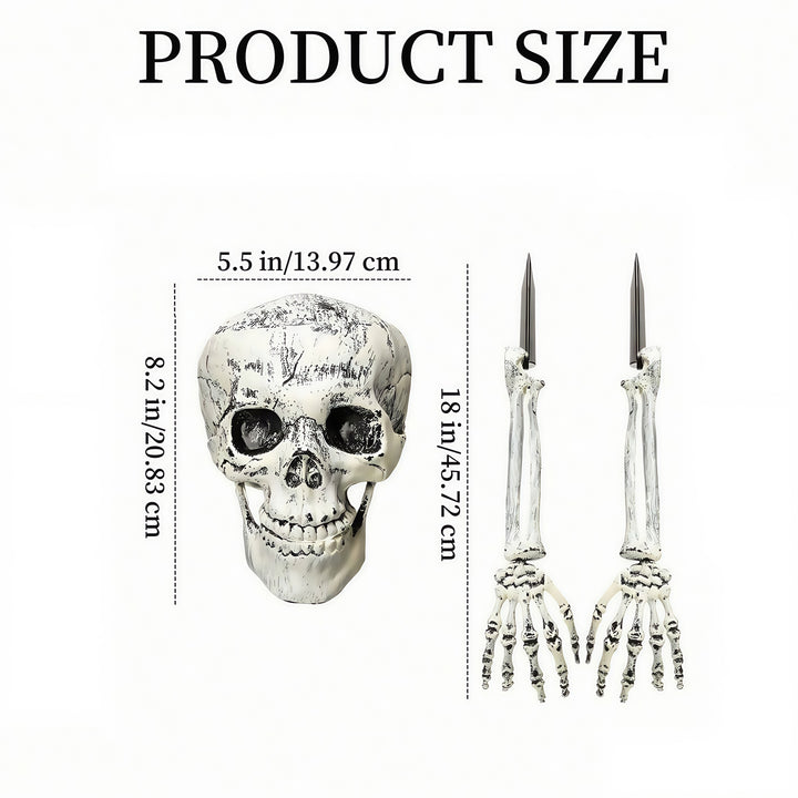 Skeleton Arm Stake Decorations Halloween | Realistic Bone Design, Built-In Ground Stakes | All-Weather Reusable Yard Prop