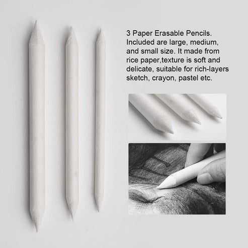 Sketching Set 29 Pieces | Graphite &amp; Charcoal Pencils with Blending Stumps | Portable Canvas Roll Storage for Travel