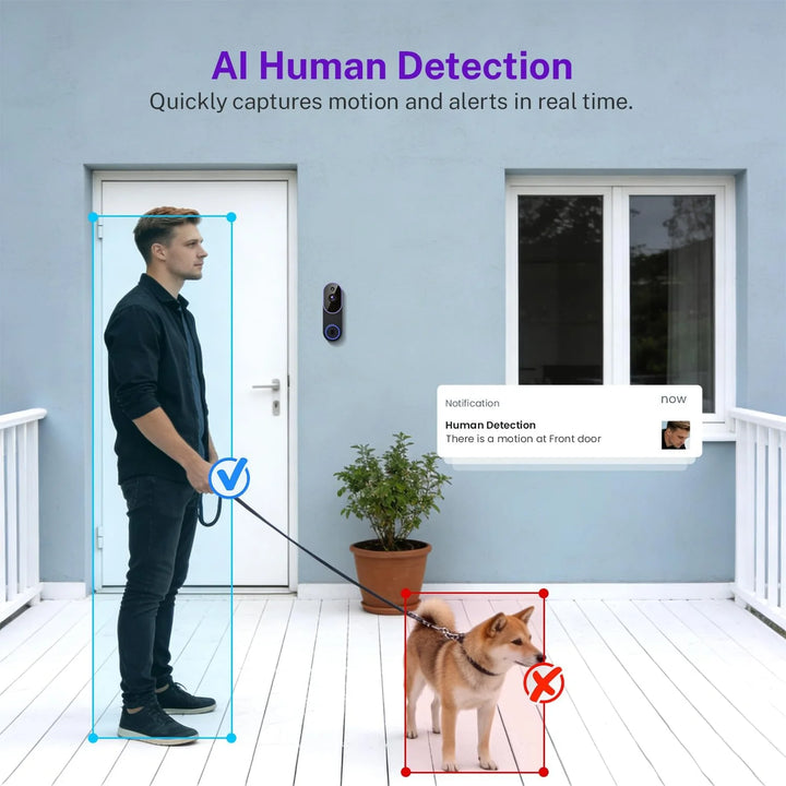 Smart Door Alert Camera | Ring-Lit Button, Plug-In Chime