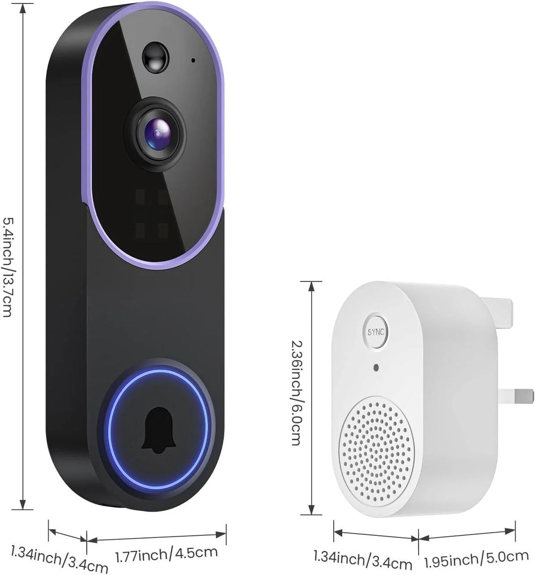 Smart Door Alert Camera | Ring-Lit Button, Plug-In Chime