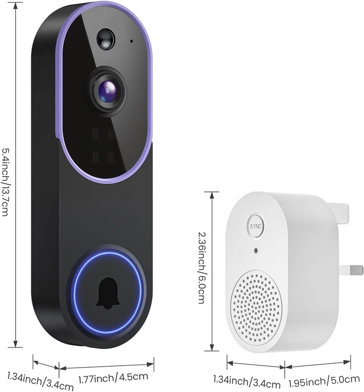 Smart Door Alert Camera | Ring-Lit Button, Plug-In Chime