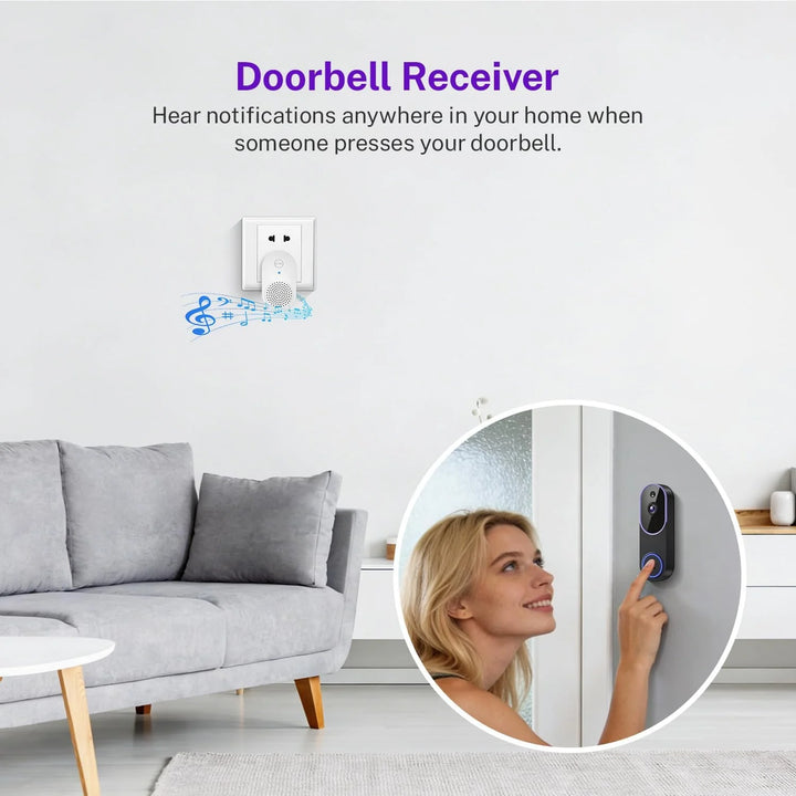 Smart Door Alert Camera | Ring-Lit Button, Plug-In Chime