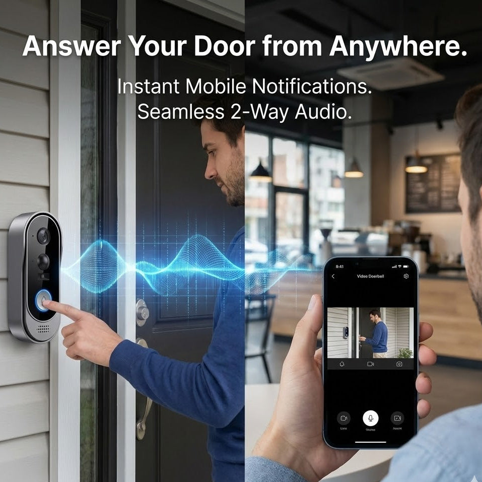 Smart Home Video Doorbell | Battery Powered WiFi Camera with Two-Way Talk and Motion Alerts