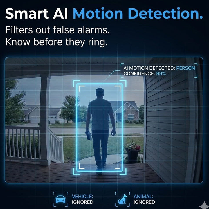 Smart Home Video Doorbell | Battery Powered WiFi Camera with Two-Way Talk and Motion Alerts