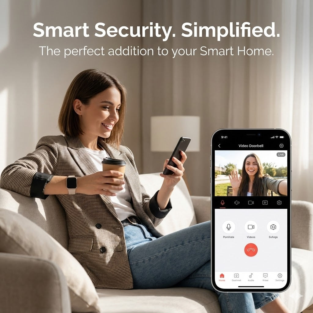 Smart Home Video Doorbell | Battery Powered WiFi Camera with Two-Way Talk and Motion Alerts