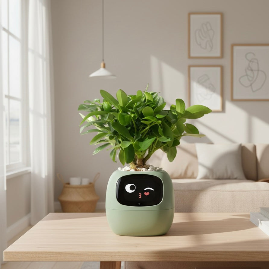 Smart Plant Pot | Self-Watering Flower Pot with App & Emoji Alerts