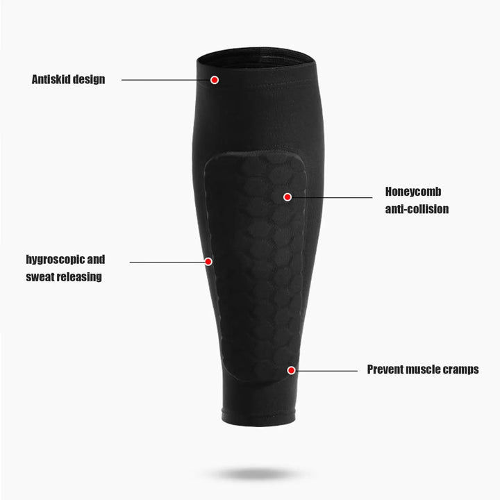 Soccer Shin Guards for Kids, Teens &amp; Adults | Honeycomb Compression Design | Breathable Moisture-Wicking for Sport