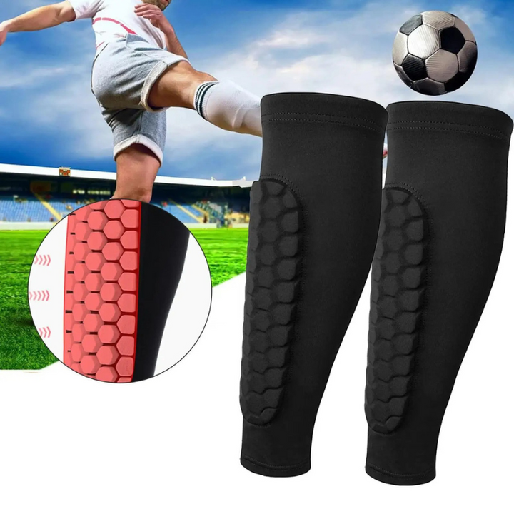 Soccer Shin Guards for Kids, Teens &amp; Adults | Honeycomb Compression Design | Breathable Moisture-Wicking for Sport