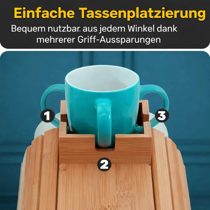 Sofa Tray Clip On Bamboo Armrest Table Universal Mount with Non-Slip Surface