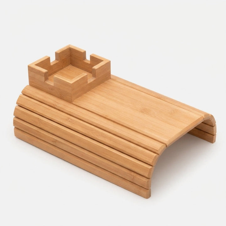 Sofa Tray Clip On Bamboo Armrest Table Universal Mount with Non-Slip Surface