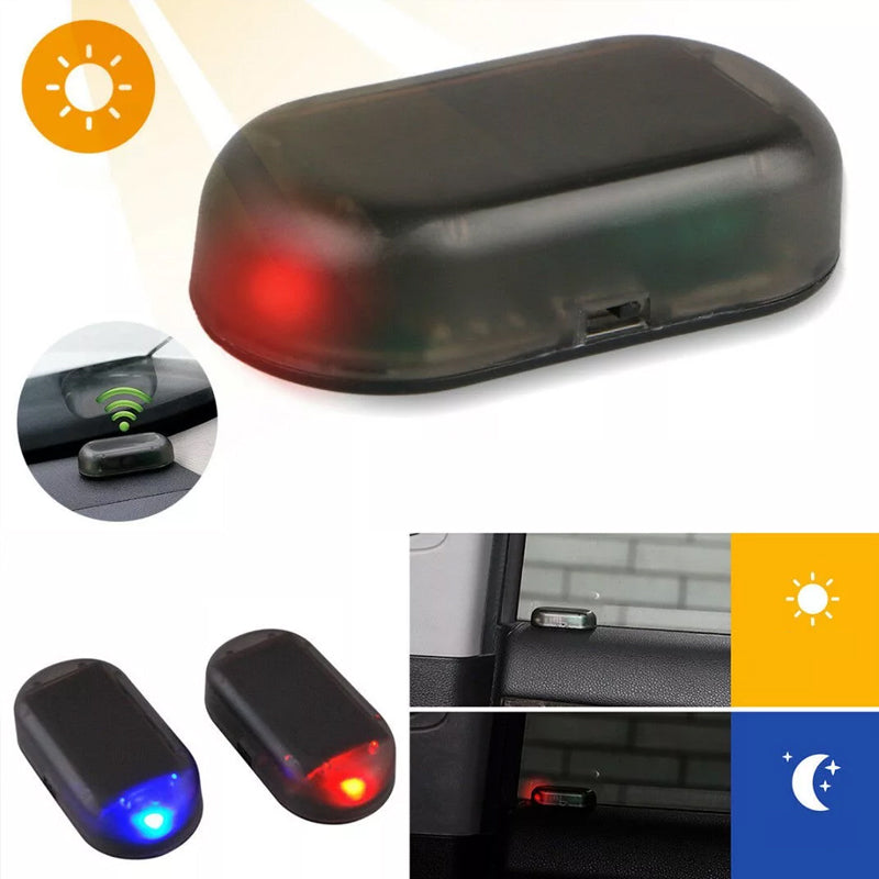 Solar Alarm Light LED Car Anti-Theft Deterrent Adhesive with 5-Second Flash