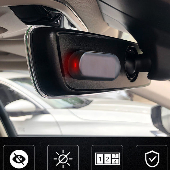 Solar Alarm Light LED Car Anti-Theft Deterrent Adhesive with 5-Second Flash