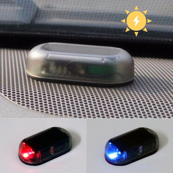 Solar Alarm Light LED Car Anti-Theft Deterrent Adhesive with 5-Second Flash
