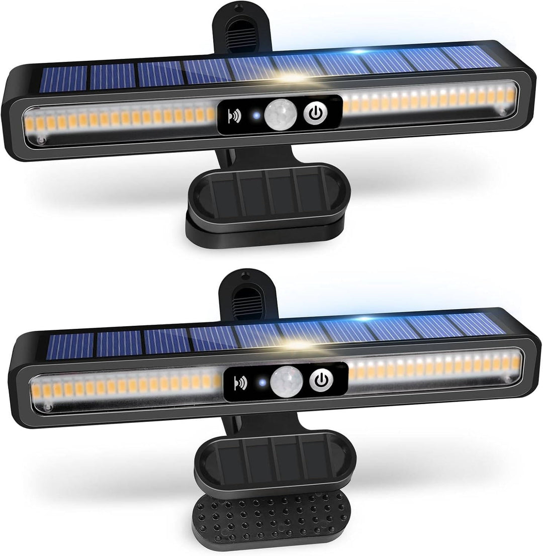 Solar Fence Lights ABS Plastic | Motion Sensor 36 LED 400 Lumens, 50 Sq Ft Coverage | IP55 Weatherproof Set of 2