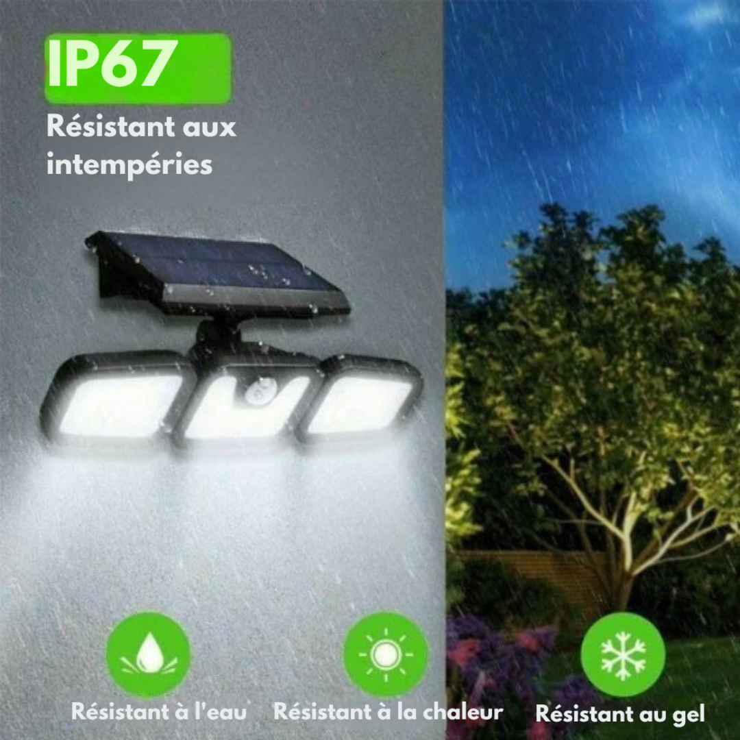 Solar Motion Sensor Wall Light | Wide-Angle LED Beam, Automatic Night Activation | Weatherproof, No Wiring Needed