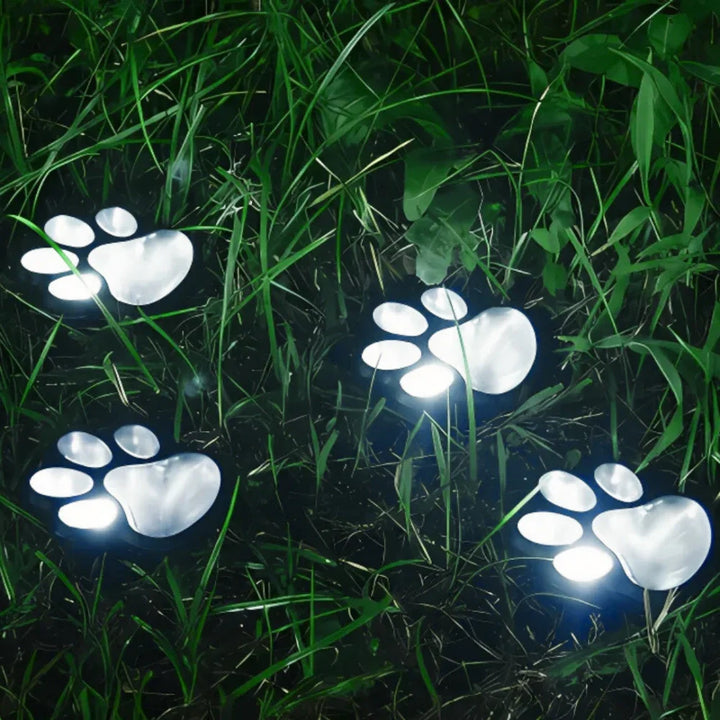 Solar Paw Print Pathway Light | 9 x 9 cm, Up to 10 Hours Runtime | IP44 Weather-Resistant with Automatic Dusk Sensor