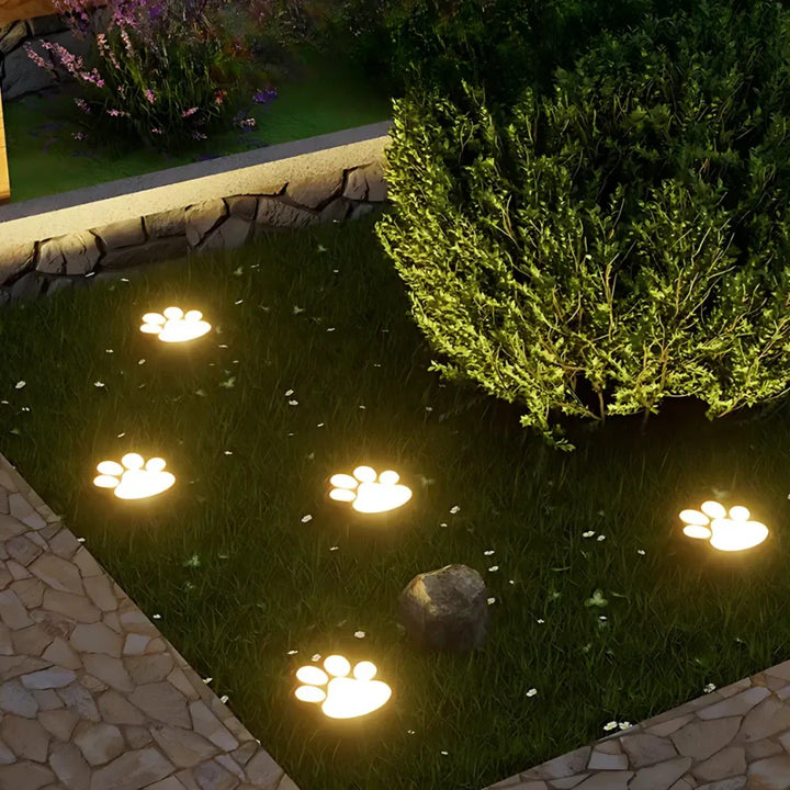 Solar Paw Print Pathway Light | 9 x 9 cm, Up to 10 Hours Runtime | IP44 Weather-Resistant with Automatic Dusk Sensor