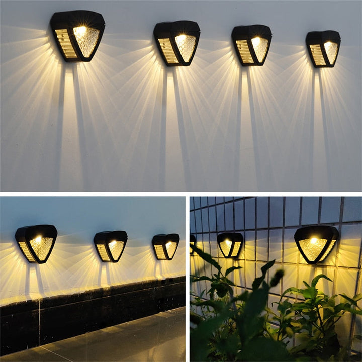 Solar Wall Lamp Black Metal | 25 x 10 x 15 cm | IP65 Weatherproof, Dusk-to-Dawn Sensor, 50,000 Hour LED, Patio and Driveway