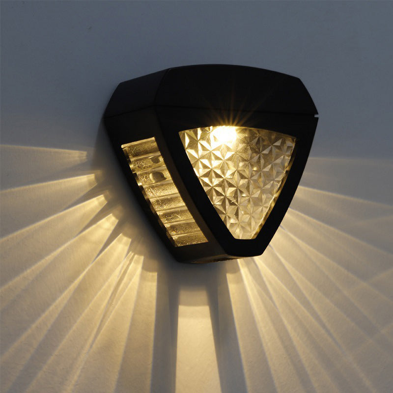 Solar Wall Lamp Black Metal | 25 x 10 x 15 cm | IP65 Weatherproof, Dusk-to-Dawn Sensor, 50,000 Hour LED, Patio and Driveway