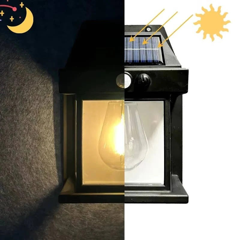 Solar Wall Lamp Outdoor Weatherproof 120-Degree Sensor with 3 Lighting Modes