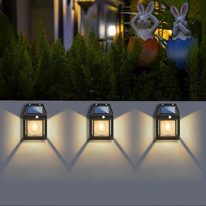 Solar Wall Lamp Outdoor Weatherproof 120-Degree Sensor with 3 Lighting Modes