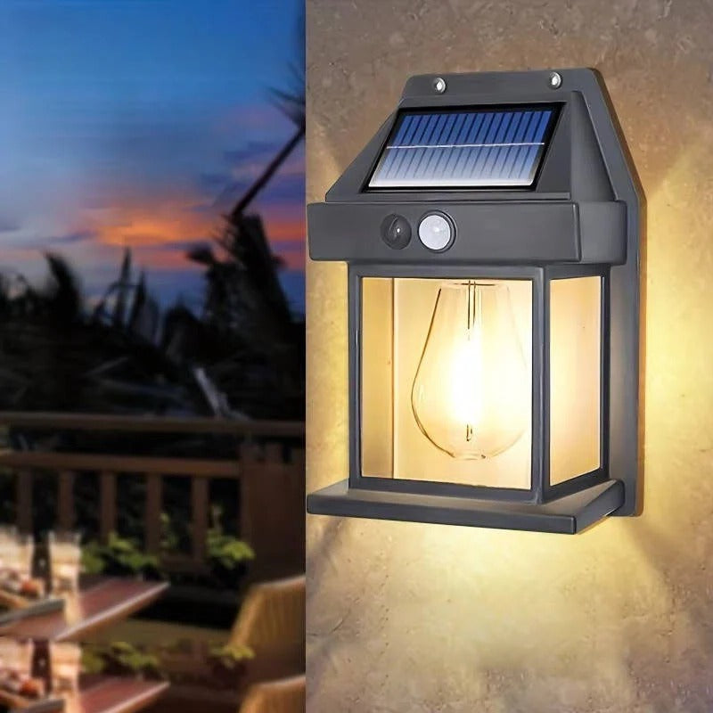 Solar Wall Lamp Outdoor Weatherproof 120-Degree Sensor with 3 Lighting Modes