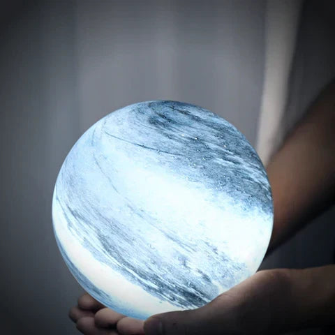 Sphere LED Table Lamp | Swirled Globe, Small Round Base