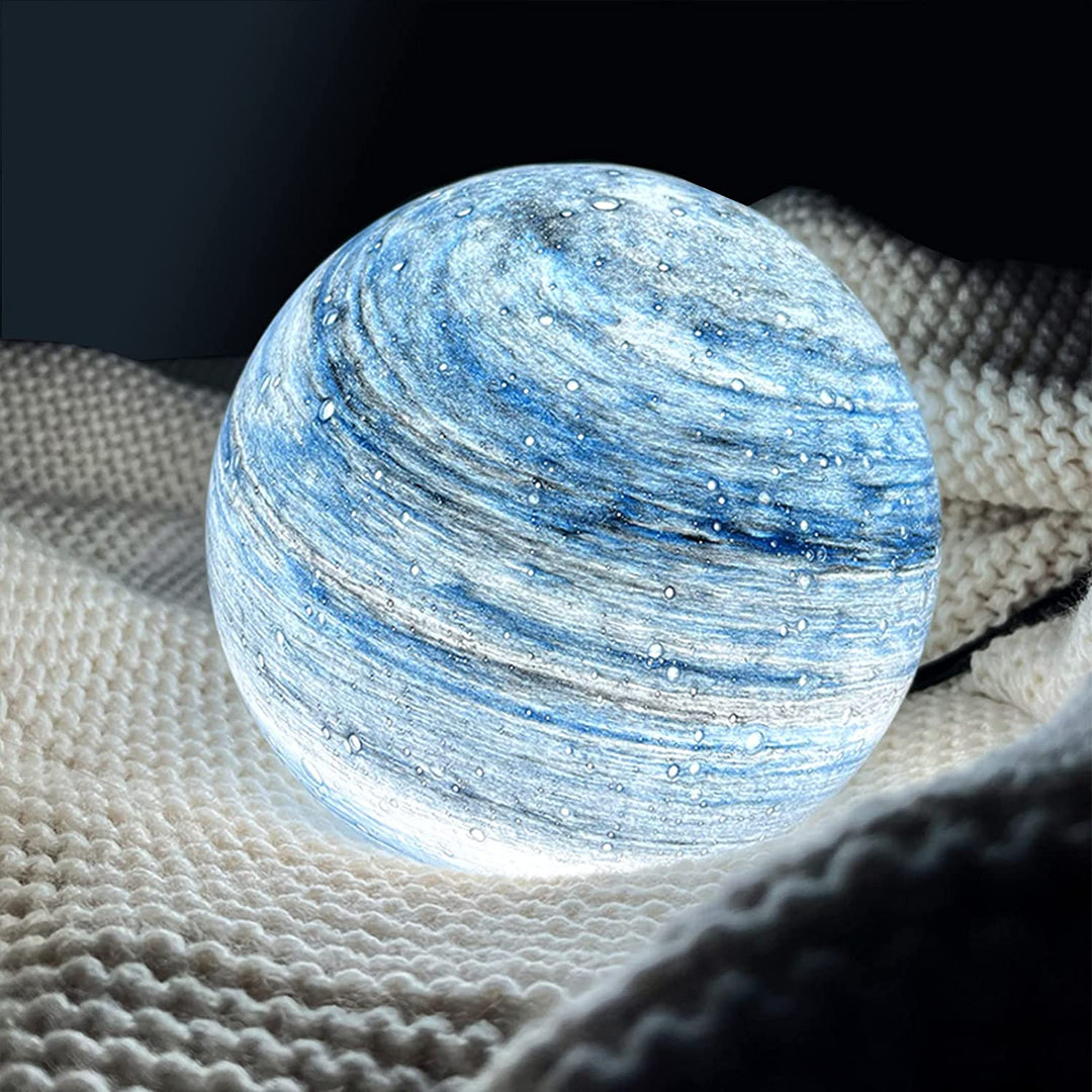 Sphere LED Table Lamp | Swirled Globe, Small Round Base