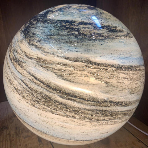 Sphere LED Table Lamp | Swirled Globe, Small Round Base