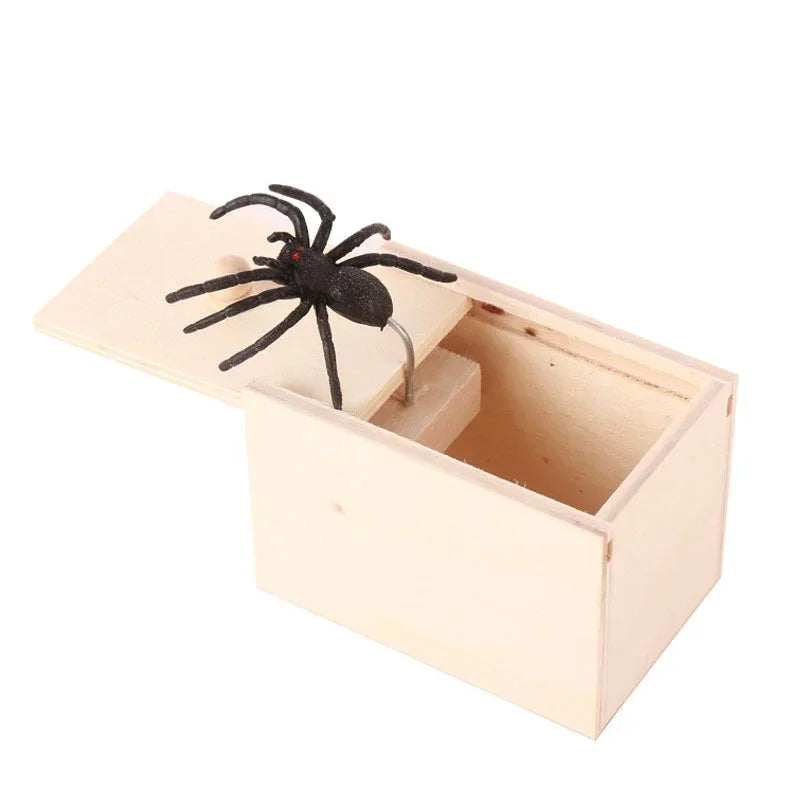Spider Prank Box Halloween Toy | Wooden Pop-Up Surprise Mechanism | Reusable Trick Toy for Parties and Gatherings
