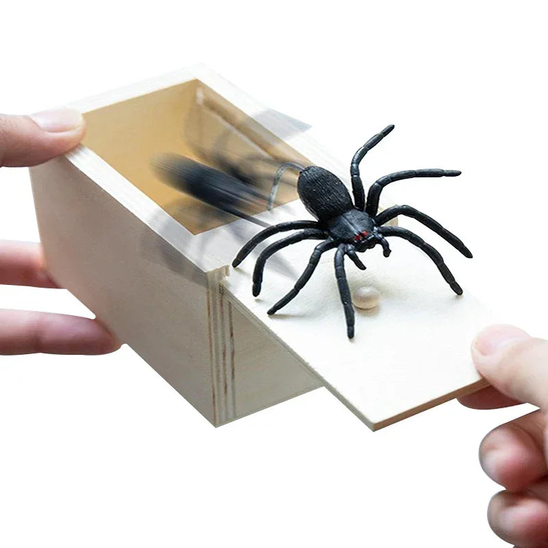 Spider Prank Box Halloween Toy | Wooden Pop-Up Surprise Mechanism | Reusable Trick Toy for Parties and Gatherings