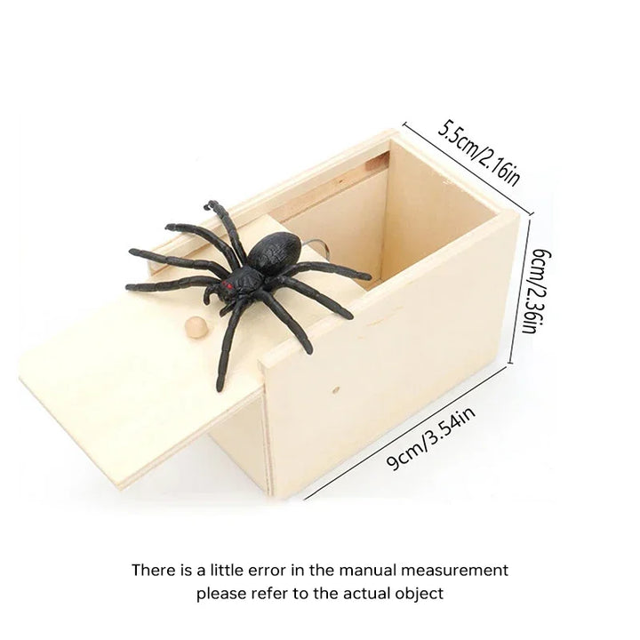 Spider Prank Box Halloween Toy | Wooden Pop-Up Surprise Mechanism | Reusable Trick Toy for Parties and Gatherings