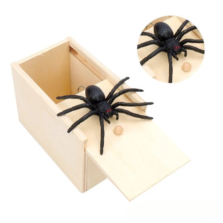 Spider Prank Box Halloween Toy | Wooden Pop-Up Surprise Mechanism | Reusable Trick Toy for Parties and Gatherings