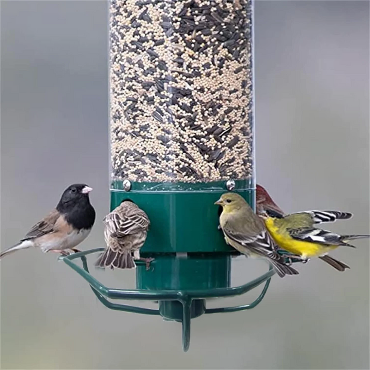 Squirrel Proof Bird Feeder Metal | 4-Port Rotating Perch with Large Seed Reservoir | Weather-Resistant Hanging Design