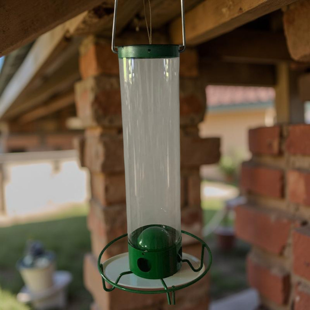 Squirrel Proof Bird Feeder Metal | 4-Port Rotating Perch with Large Seed Reservoir | Weather-Resistant Hanging Design