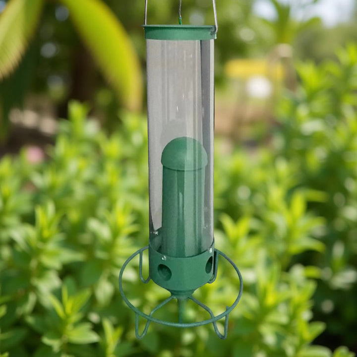 Squirrel Proof Bird Feeder Metal | 4-Port Rotating Perch with Large Seed Reservoir | Weather-Resistant Hanging Design