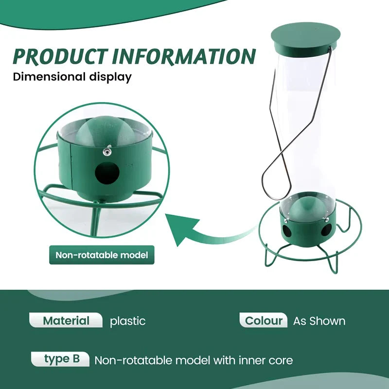 Squirrel Proof Bird Feeder Metal | Rotating Perch Spins Off Squirrels | Weatherproof Men&