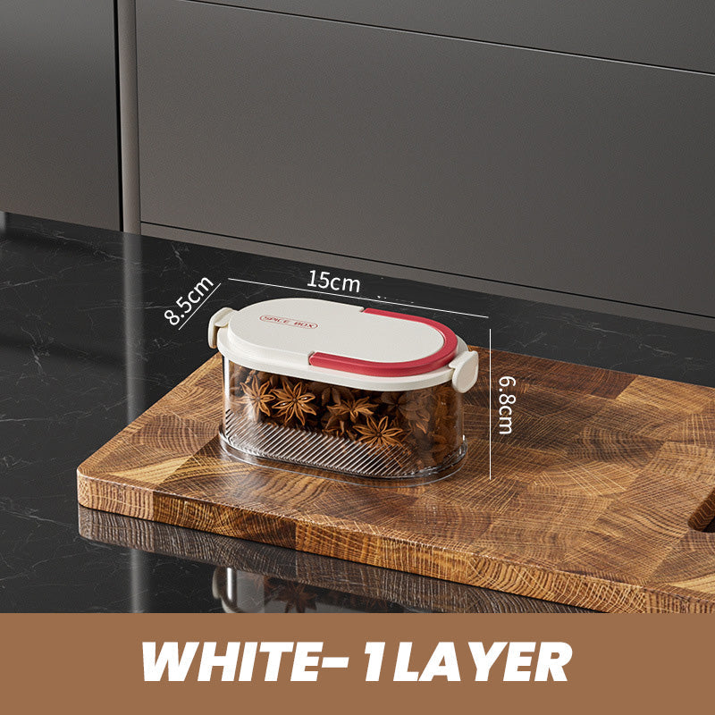 Stackable Spice Rack Airtight Multi-Layer Food-Safe with Sealed Lids