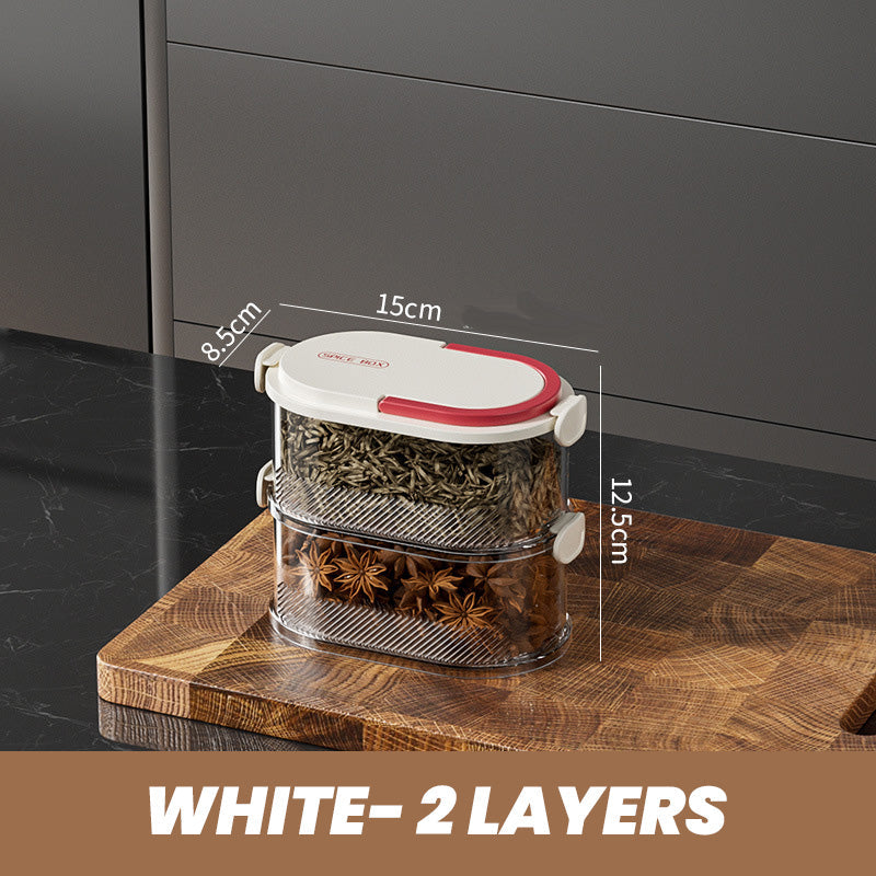 Stackable Spice Rack Airtight Multi-Layer Food-Safe with Sealed Lids