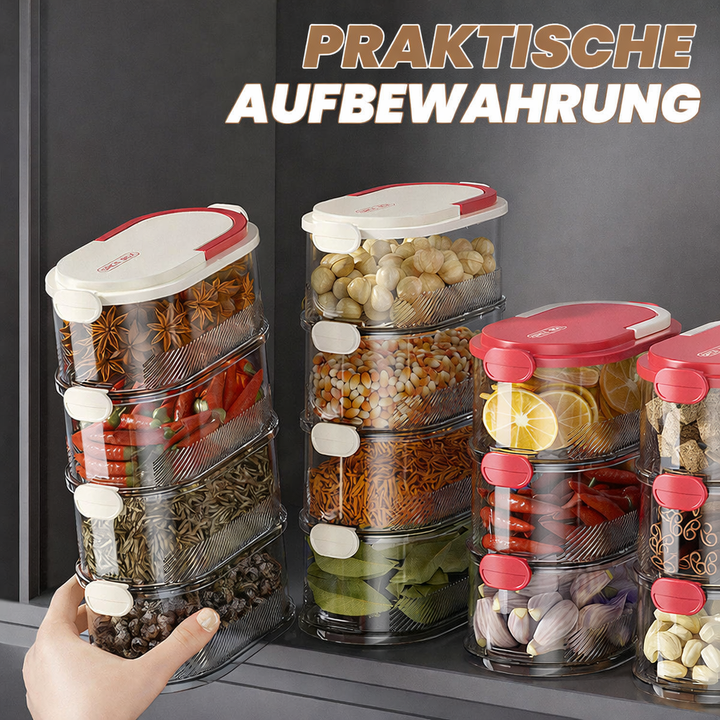 Stackable Spice Rack Airtight Multi-Layer Food-Safe with Sealed Lids