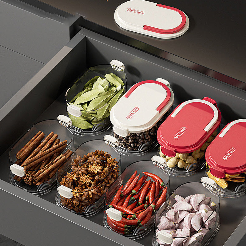Stackable Spice Rack Airtight Multi-Layer Food-Safe with Sealed Lids