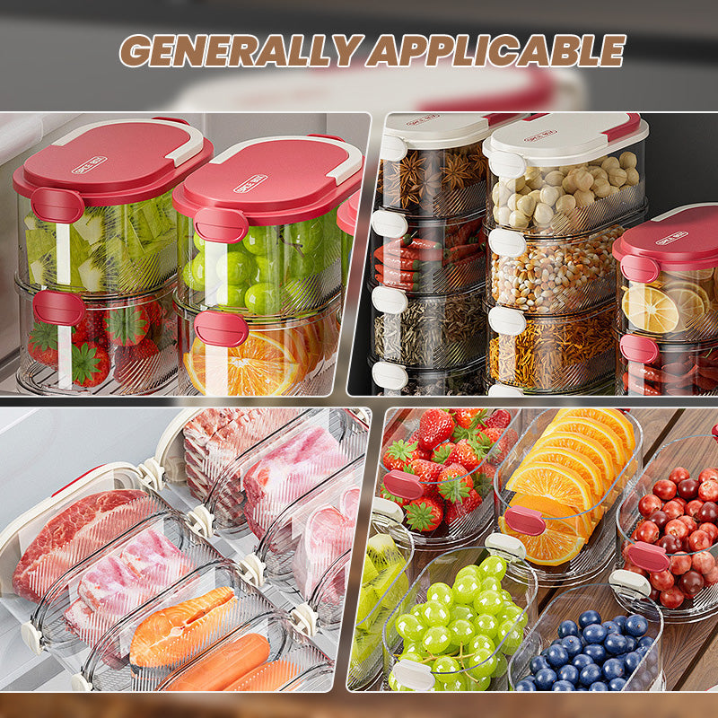 Stackable Spice Rack Airtight Multi-Layer Food-Safe with Sealed Lids
