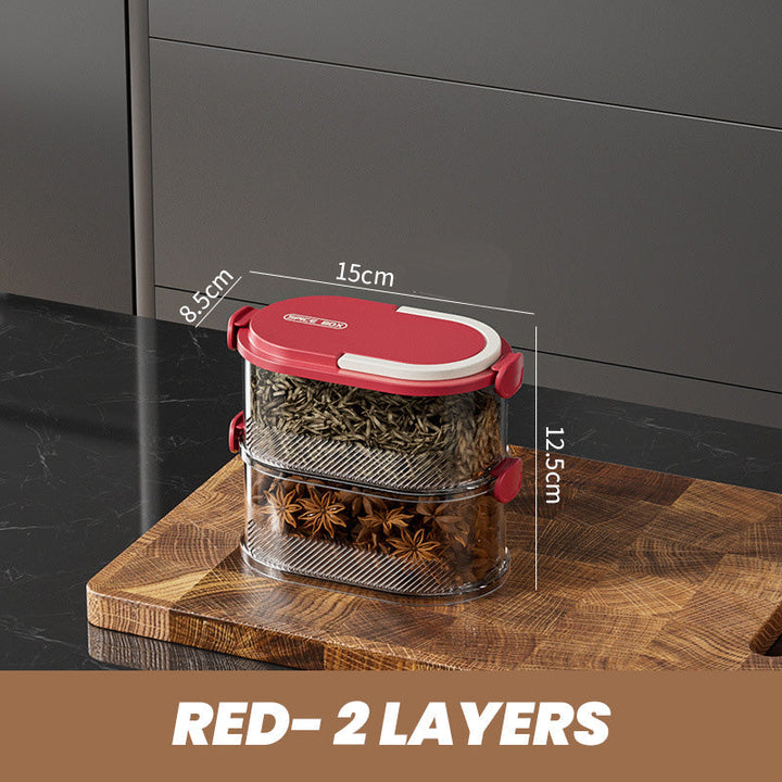 Stackable Spice Rack Airtight Multi-Layer Food-Safe with Sealed Lids