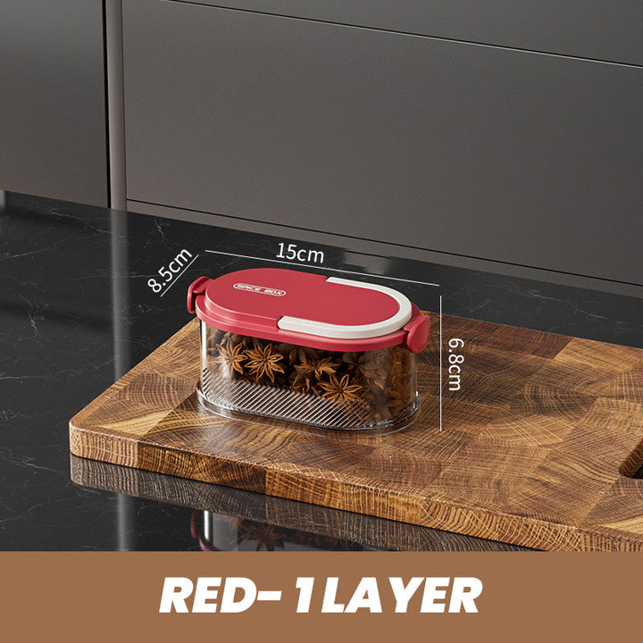 Stackable Spice Rack Airtight Multi-Layer Food-Safe with Sealed Lids