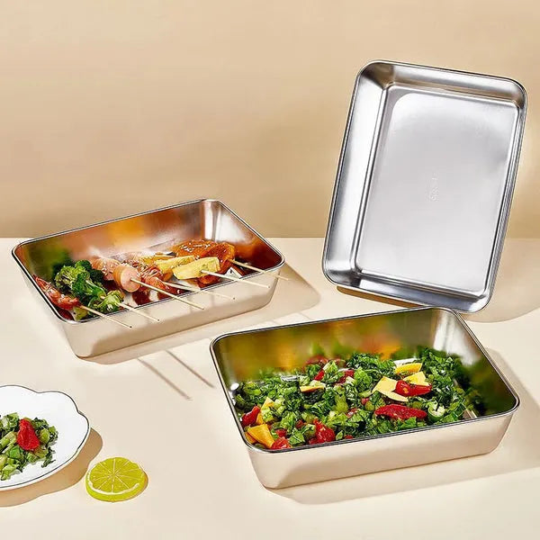 Stainless Steel Airtight Food Storage Boxes | Stackable Leak-Proof Lids, Microwave &amp; Dishwasher Safe | Keeps Food Fresh Longer