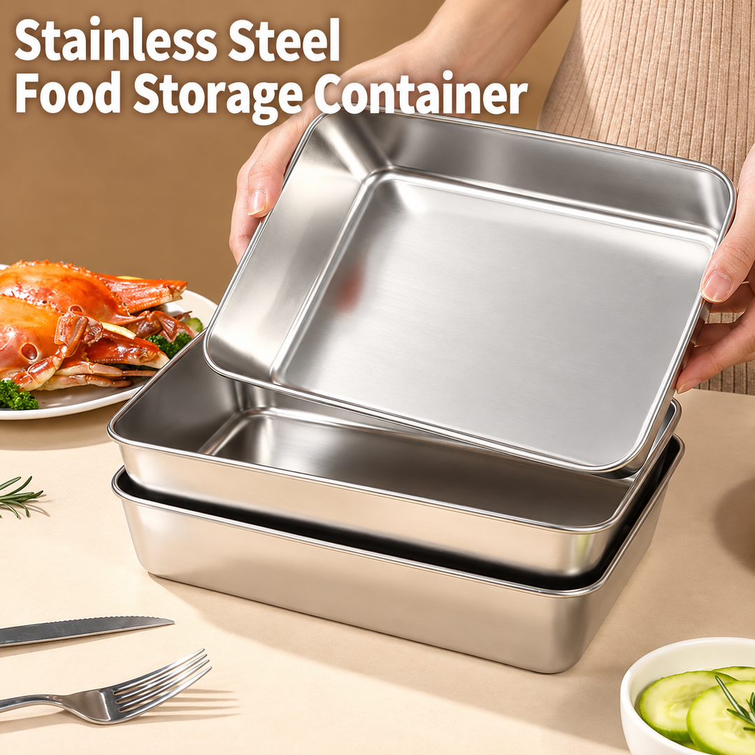 Stainless Steel Airtight Food Storage Boxes | Stackable Leak-Proof Lids, Microwave & Dishwasher Safe | Keeps Food Fresh Longer
