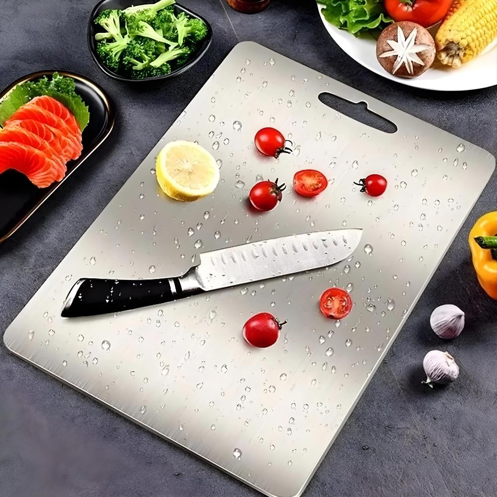 Stainless Steel Chopping Board | Non-Porous, Knife-Friendly, Scratch-Resistant Surface | Resists Stains and Odours
