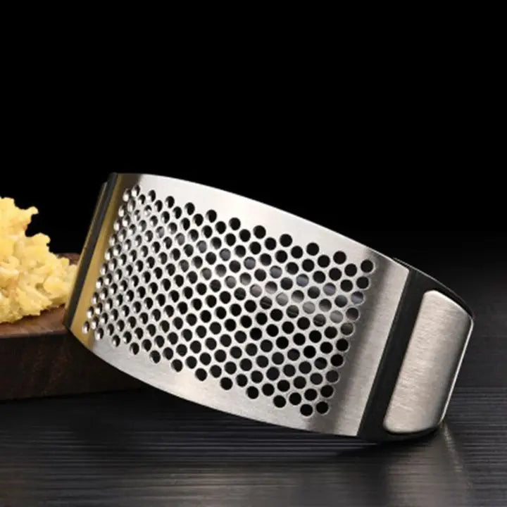 Stainless Steel Garlic Press Compact Curved Rocking with ABS Handle