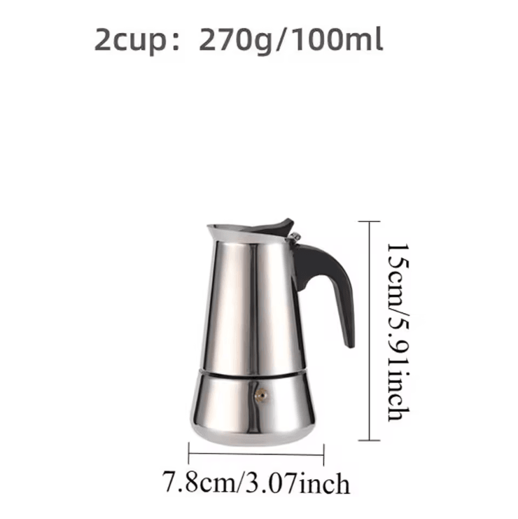 Stainless Steel Moka Pot Italian Coffee Maker | Stovetop Espresso Maker, Brews 9 Cups | Gas, Electric &amp; Ceramic Compatible