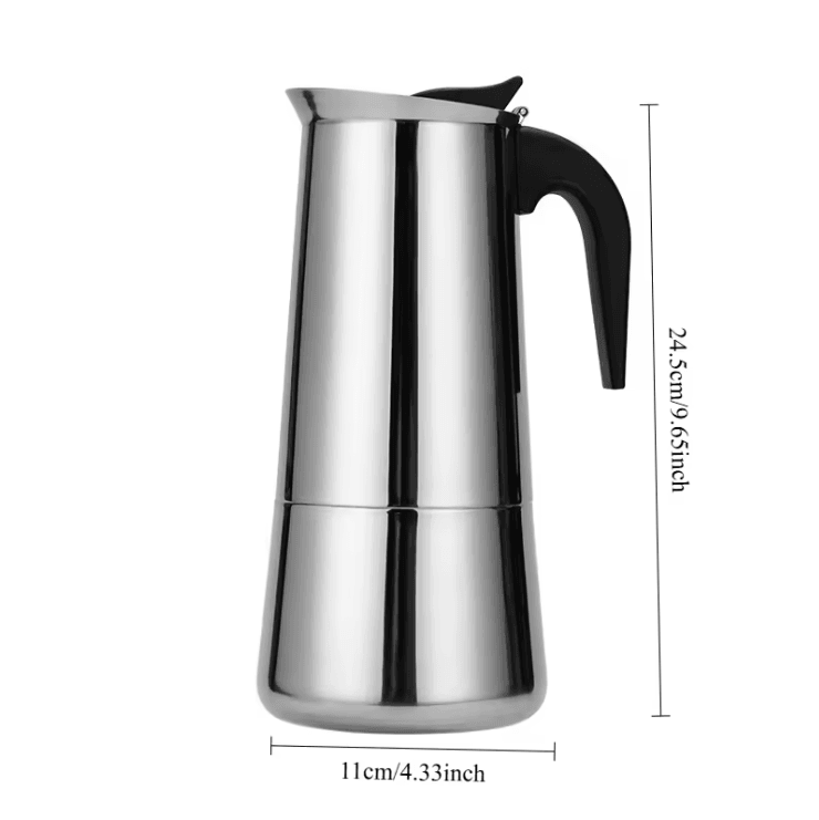 Stainless Steel Moka Pot Italian Coffee Maker | Stovetop Espresso Maker, Brews 9 Cups | Gas, Electric &amp; Ceramic Compatible
